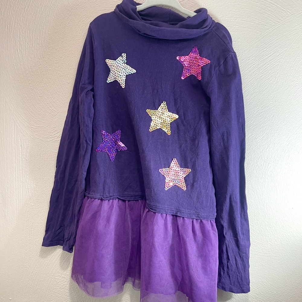 Lands' End Purple Hoodie with Sequin Star Details